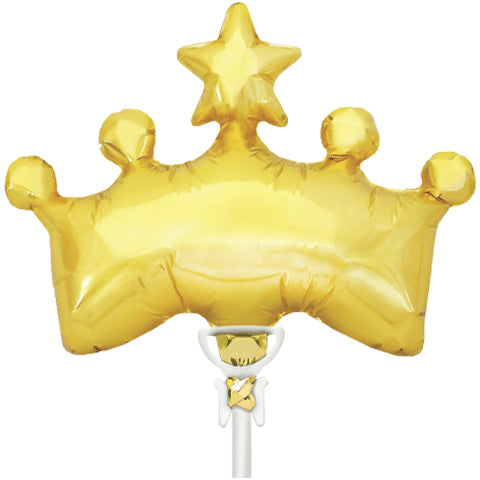 Airfill Only Gold Crown Shape Foil Balloon