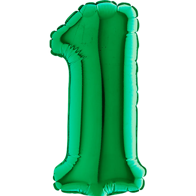 7" Airfill Only (requires heat sealing) Number Balloon 1 Green
