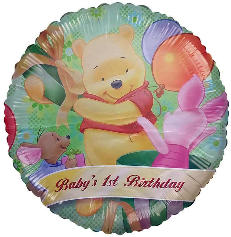 18" Licensed Winnie the Pooh Baby's 1st Birthday Balloon