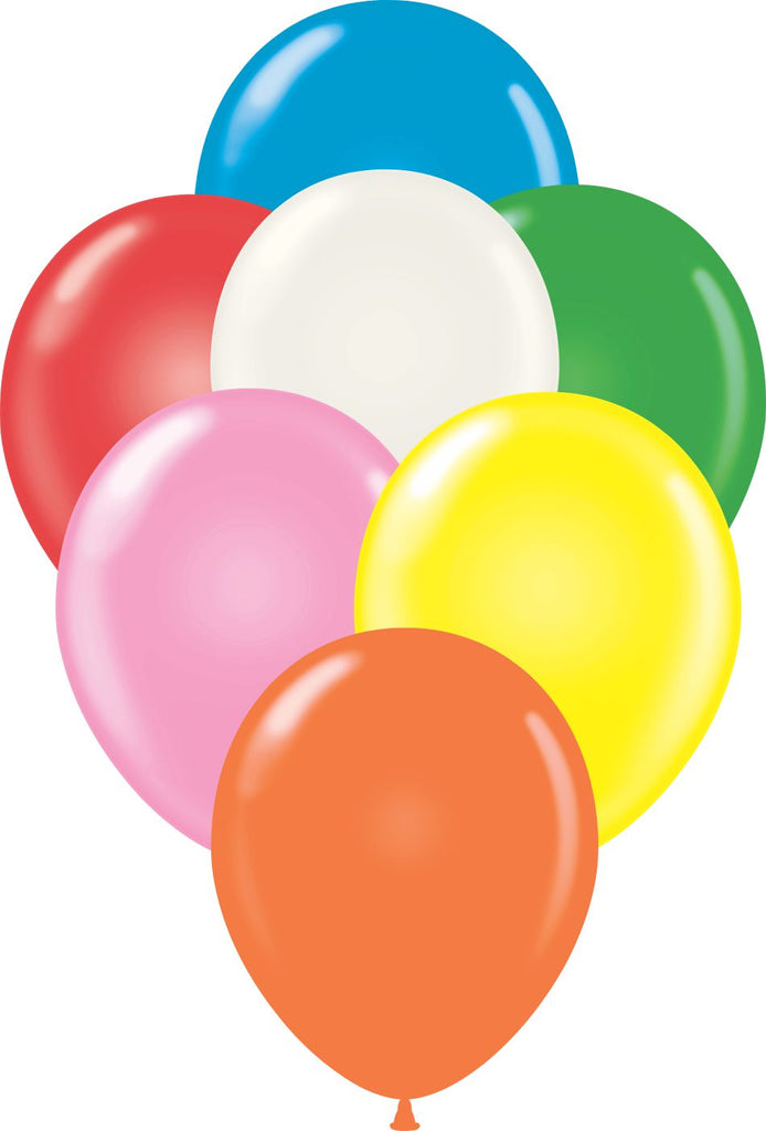 11" Standard Assort/White Tuftex Latex Balloons (100 Per Bag)