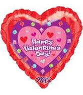18" Happy Valentines Day Red Border Balloon