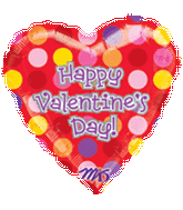 18" Happy Valentines Day Dots Balloon