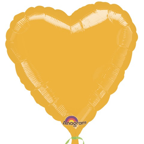 18" Gold Heart Anagram Brand Balloon