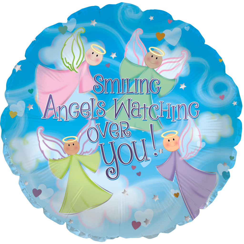 18" Smiling Angels Watch Foil Balloon