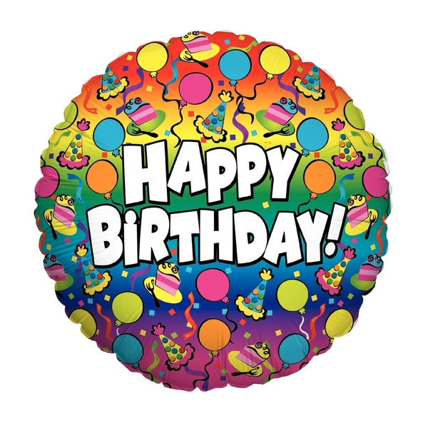 4" Airfill Only Birthday Rainbow Balloons