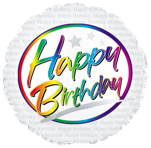 18" Happy Birthday Script Foil Balloon