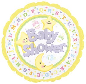 17" Baby Shower Star and Moon Packaged Balloon
