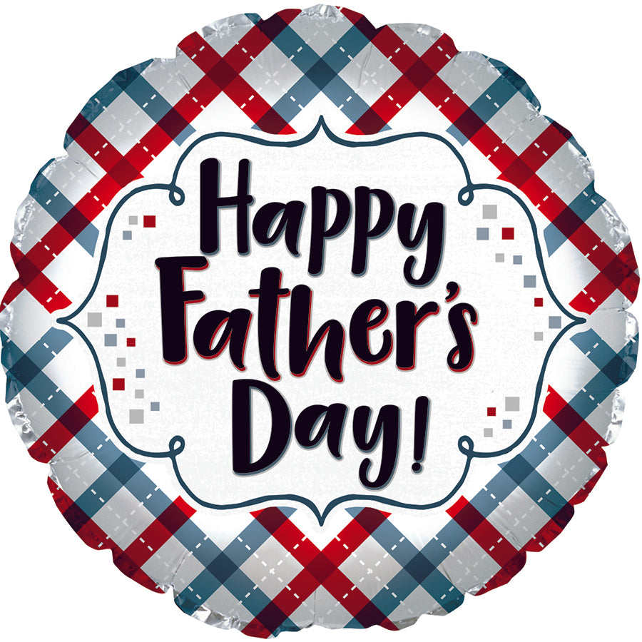 17" Happy Father's Day Plaid Foil Balloons