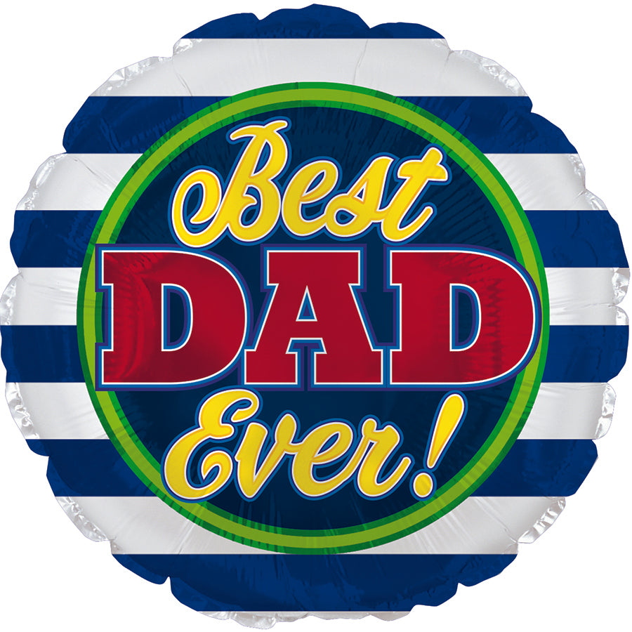 17" Best Dad Stripes Foil Balloons