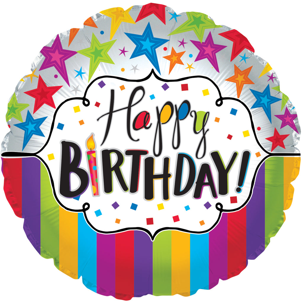 17" Happy Birthday Stars & Stripes Foil Balloon