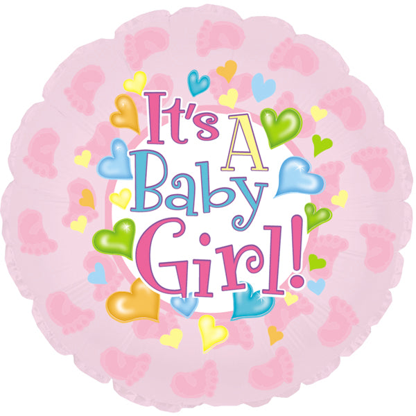 18" It's a Baby Girl Feet Foil Balloon