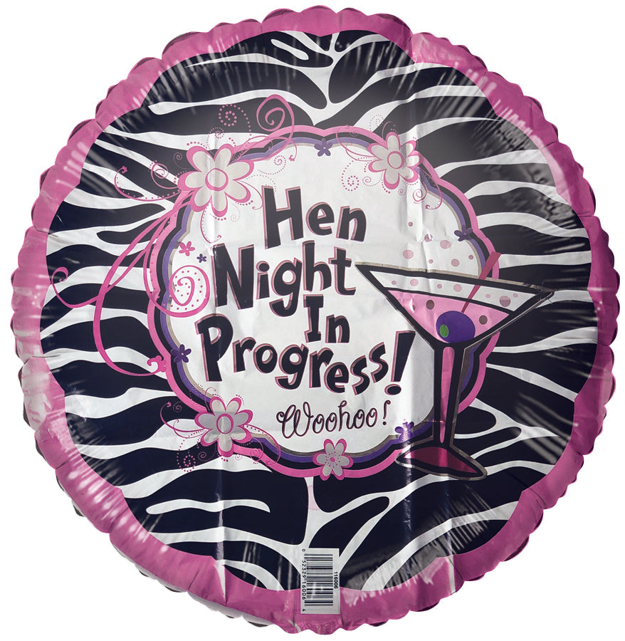 18" Hen Night Progress Foil Balloon