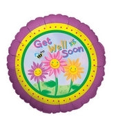 4" Airfill Only Get Well Soon Smiling Flowers Balloon