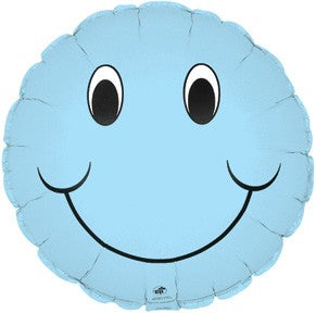 9" Airfill Only Smiley Face Pastel Blue Balloon