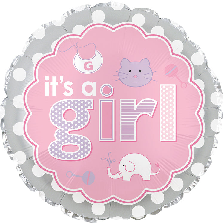 9" Airfill Only Its A Girl Baby Icons Balloon