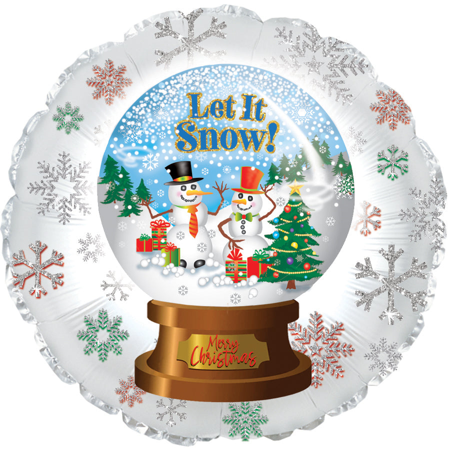 9" Airfill Only Let It Snow Globe Foil Balloon