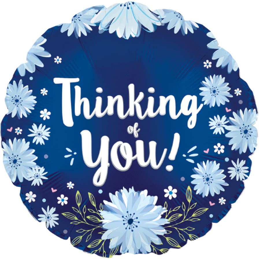 9" Airfill Only Thinking Of You Blue Daisies Foil Balloon