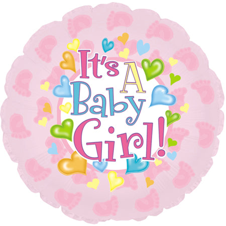 9" Airfill Only Baby Girl Footsies Balloon