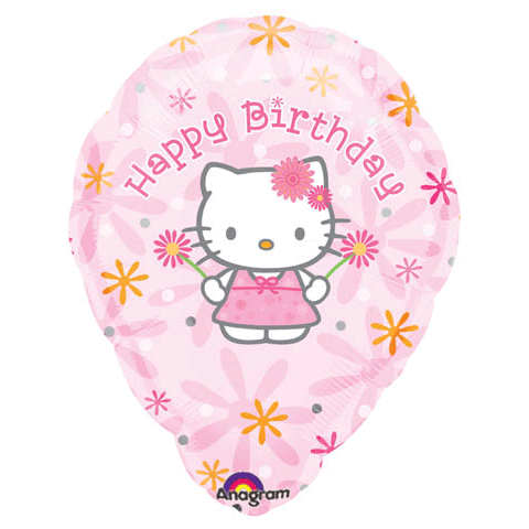 18" Hello Kitty Happy Birthday Personalize Balloon