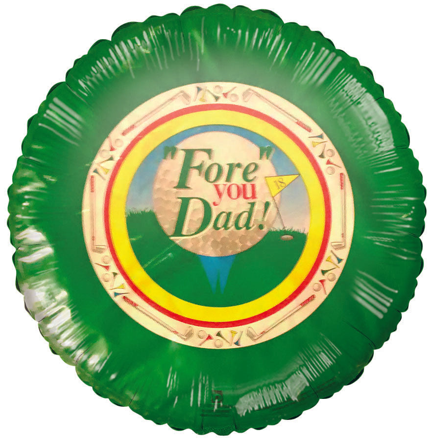 Fore you Dad! Father's day Golf Themed Airfill Only Balloon