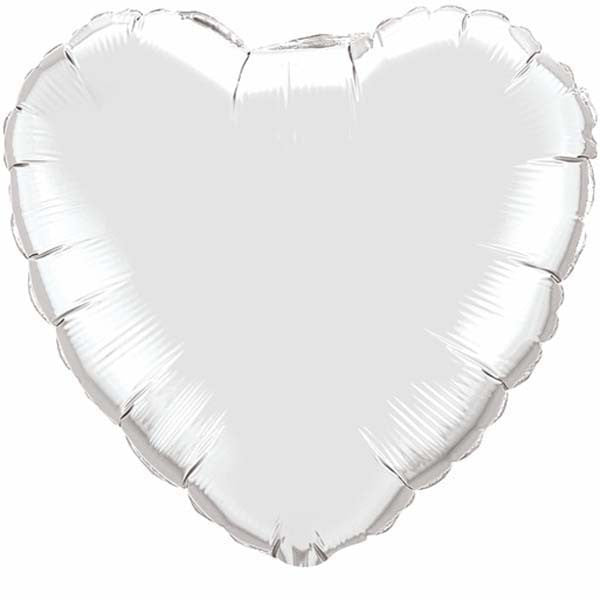 36" Heart Foil Mylar Balloon Silver