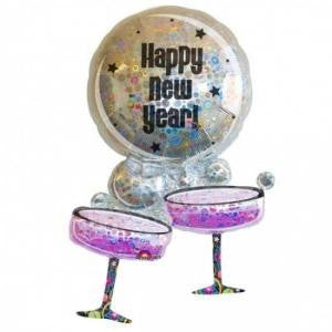34" Happy New Year's Glasses Balloon