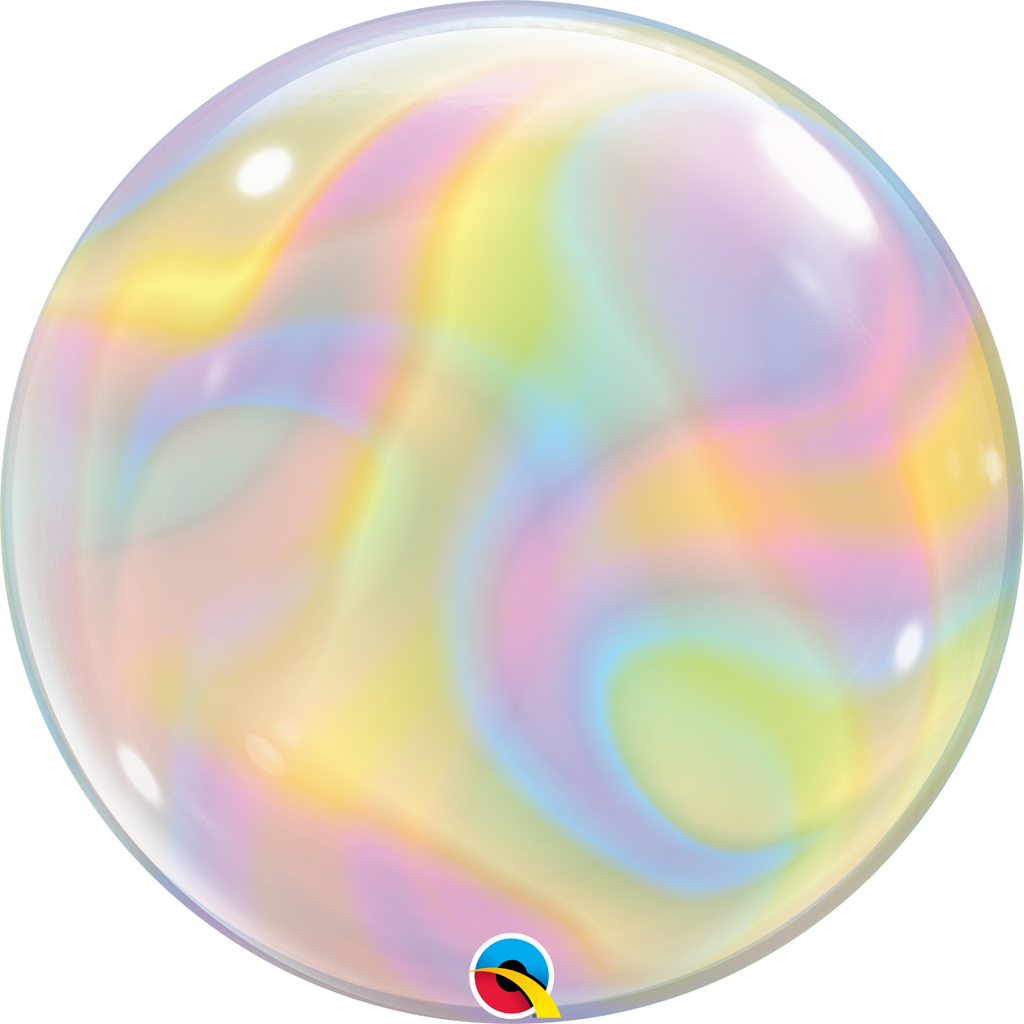 22" Iridescent Swirls Single Bubble Balloon