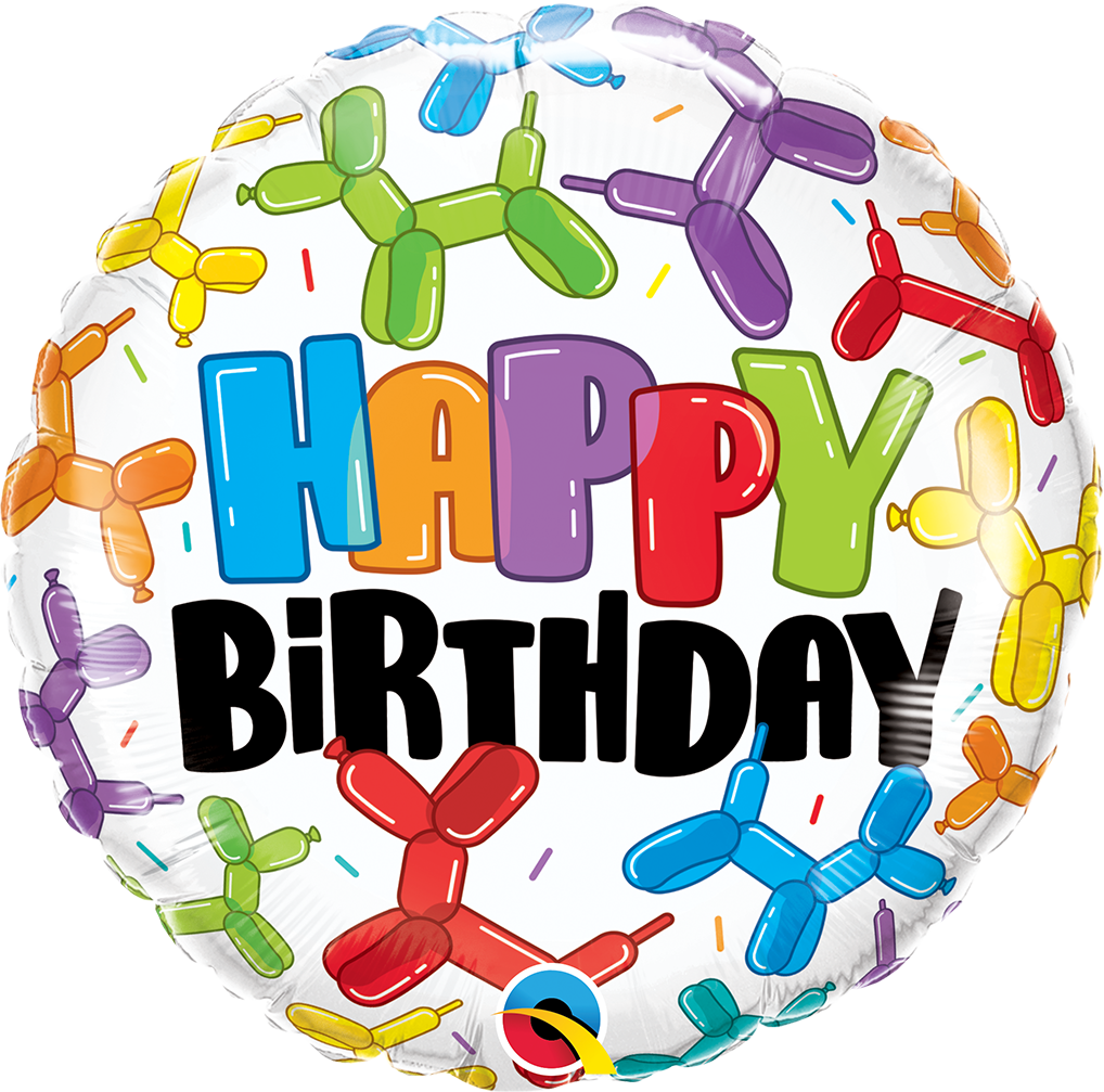 18" Happy Birthday Balloon Dogs Foil Balloon