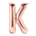 16" Northstar Brand Airfill Only Letter K - Rose Gold Letter Foil Balloon