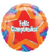 18" Feliz Cumpleanos Rainbow Star Balloon (Spanish) Balloon