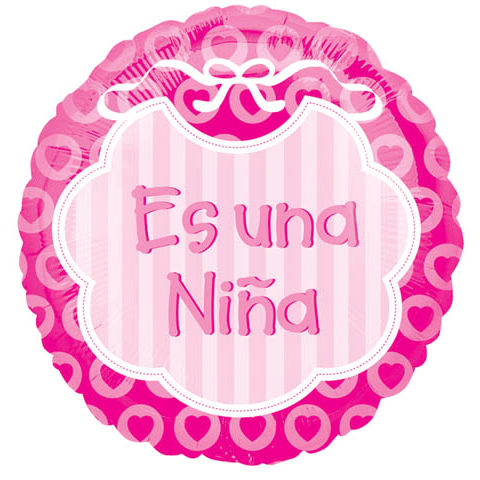 18" Es Una Niña Pink Spanish Balloon
