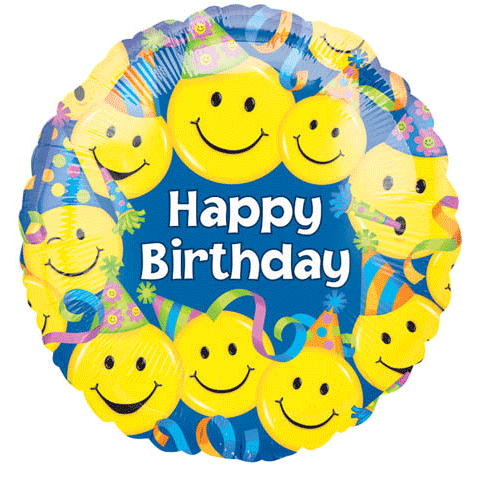 18" Happy Birthday Smiles Balloon