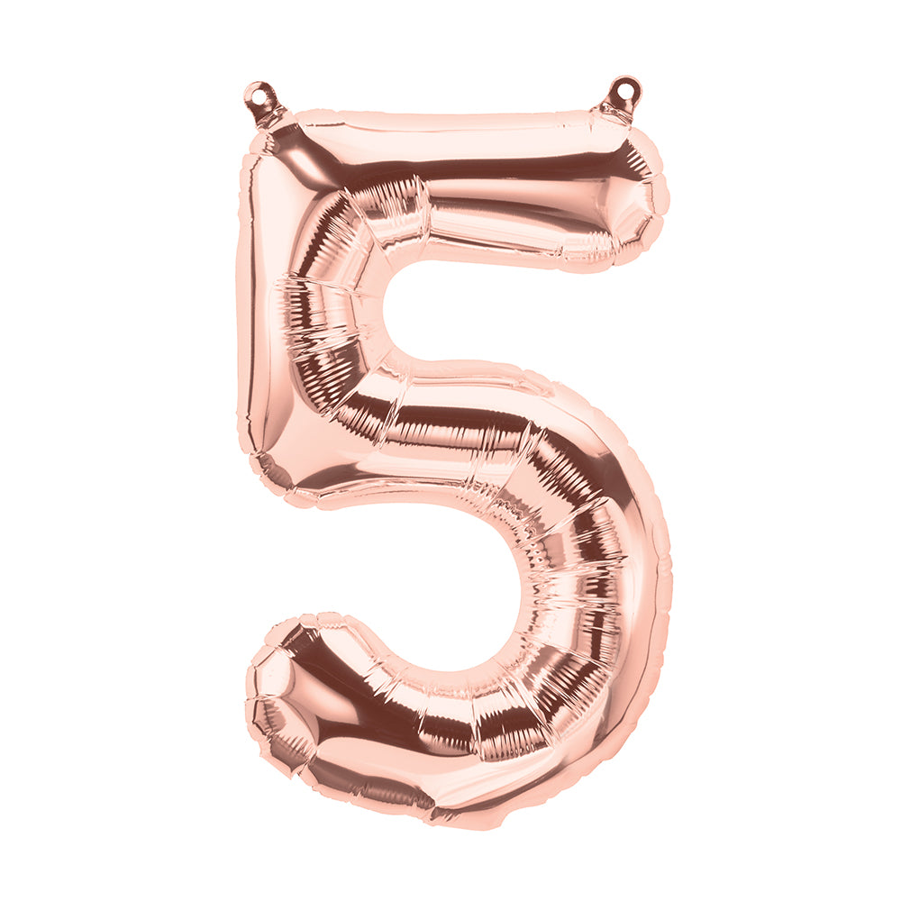 16" Northstar Brand Airfill Only Number 5 - Rose Gold Number Foil Balloon
