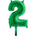 14" Airfill Only (Self Sealing) Number 2 Green Balloon