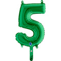 14" Airfill Only (Self Sealing) Number 5 Green Balloon