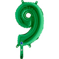 14" Airfill Only (Self Sealing) Number 9 Green Balloon