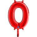 14" Airfill Only (Self Sealing) Number Zero Red Balloon