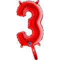 14" Airfill Only (Self Sealing) Number 3 Red Balloon