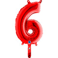 14" Airfill Only (Self Sealing) Number 6 Red Balloon