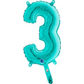 14" Airfill Only (Self Sealing) Number 3 Tiffany Balloon