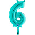 14" Airfill Only (Self Sealing) Number 6 Tiffany Balloon