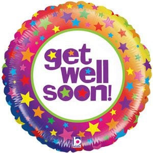 21" Mighty Bright Rainbow Get Well Balloon