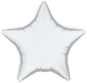 4" Silver Solid Color Star Airfill Only Balloon