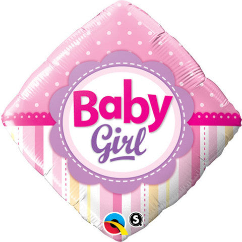 18" Baby Girl Dots and Stripes Mylar Balloon