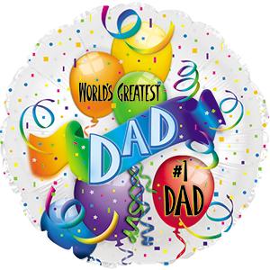 4.5" Airfill Only Worlds Greatest Dad Foil Balloon