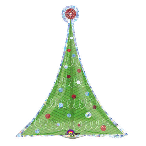Holographic Mini Shape Christmas Tree Balloon
