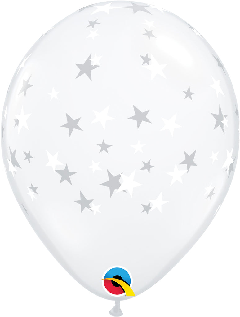 11" Latex Balloons Diamond Clear (50 Per Bag) Contemporary Stars