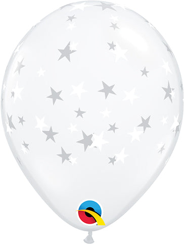5" Latex Balloons Diamond Clear (100 Per Bag) Contemporary Stars