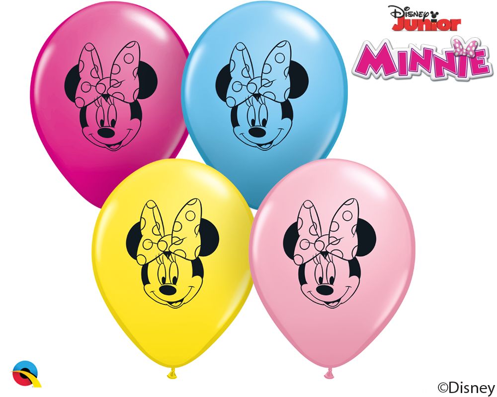 5" Minnie Mouse Face Latex Balloons (100 Per Bag)