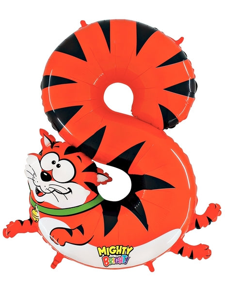 40" Number 8 "Cat" Jumbo Balloon (Polybag)